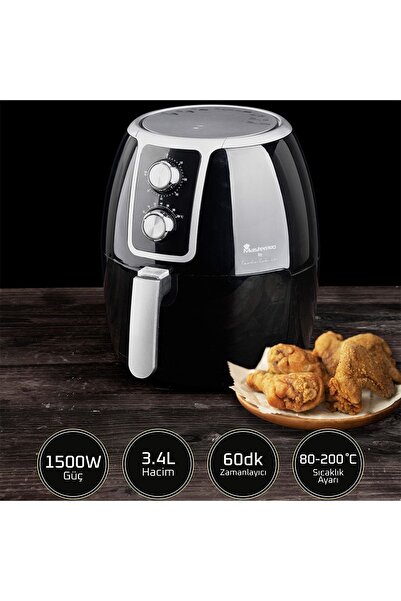 Genel Markalar Airfryer Yağsız Fritöz 3,4 Litre Kapasiteli 1500 W Bgmp-9177