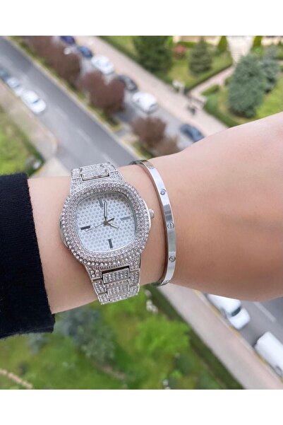 Spectrum Women's Stone Detailed Clock