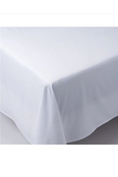 mihriban Double Ranforce Bed Sheet - White, Cotton, 220x240cm
