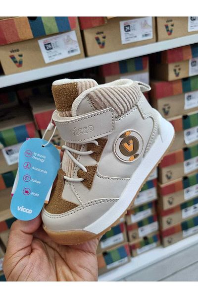 Vicco Unisex Beige Kids Boots - Vicco Hippi