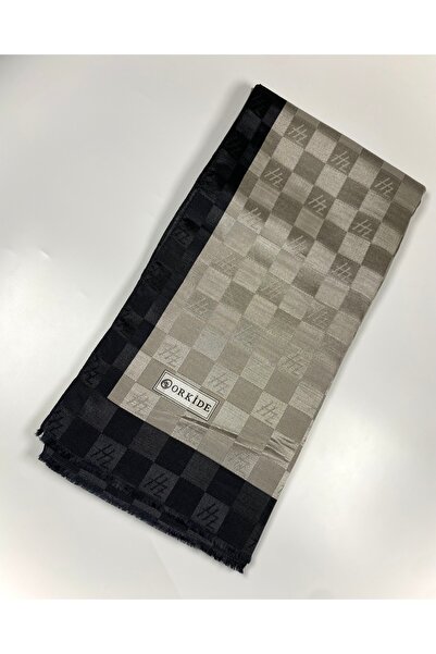 Orkide Dama Desen Monogram Şal
