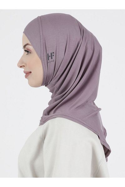 Ecardin Premium Plain Sports Hijab - Ready Comfortable Sport Hijab Bonnet for Athletic Hijab Sportsman - Dark Smoke