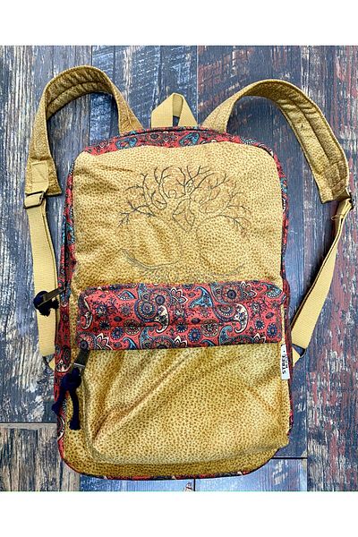 Street Bag Ethnic Tree of Life Σακίδιο πλάτης με κεντημένο σχέδιο - Αδιάβροχο καθημερινό ταξίδι
