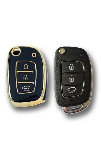 NADİR Compatible With Hyundai 14-20 I20 I10 Tucson Switchblade Black Auto Key Control Container Case