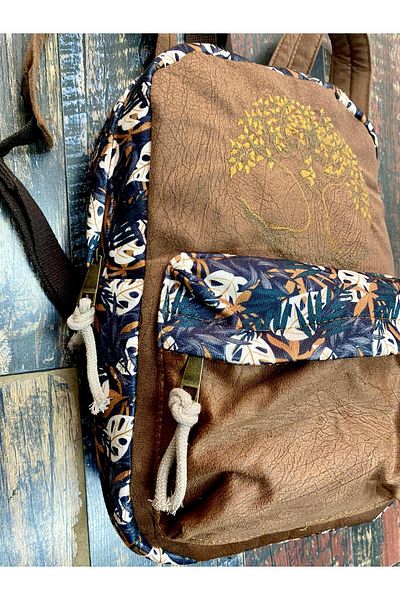 Street Bag Σακίδιο πλάτης με έθνικ σχέδιο κεντημένο Tree of Life - Αδιάβροχο καθημερινό ταξίδι
