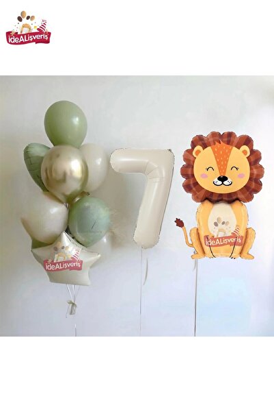 Laviyosa Cute Lion Cream Elder Birthday Party Set Ornament