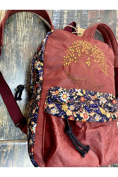 Street Bag Σακίδιο πλάτης με έθνικ σχέδιο κεντημένο Tree of Life - Αδιάβροχο καθημερινό ταξίδι