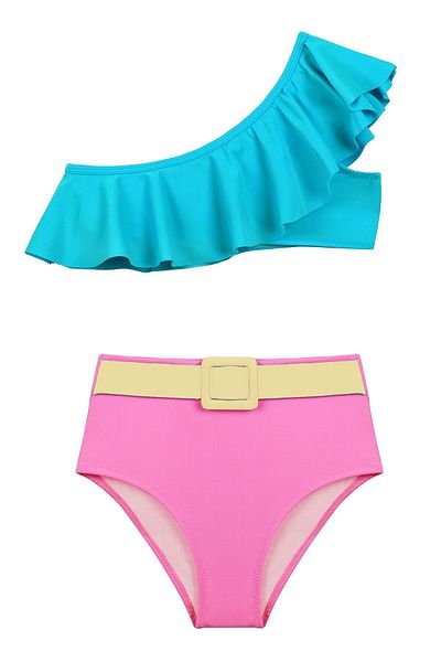 AQUELLA Kids Asymmetrical Contrast Bikini Jewelry