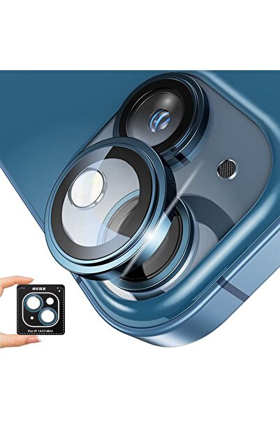 Evax (SAFİR) Iphone 13 / 13 Mini Uyumlu Kolay Kurulum Aparatlı Safir Kamera Lens Koruyucu 2'li Set
