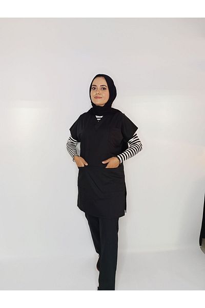 Limitless Uniformă de asistentă hijab din Lycra neagră - Set de mărime tunica