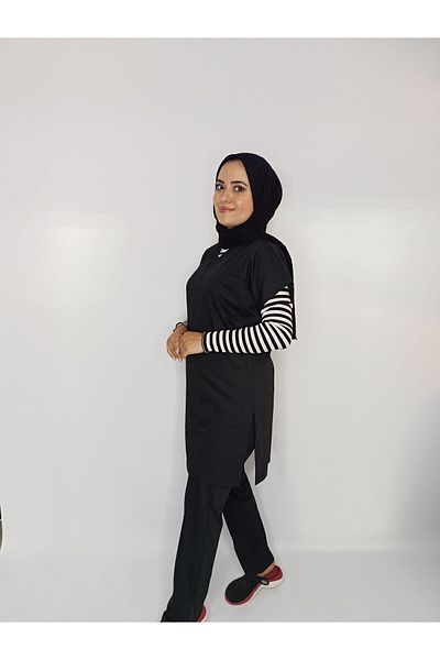 Limitless Uniformă de asistentă hijab din Lycra neagră - Set de mărime tunica