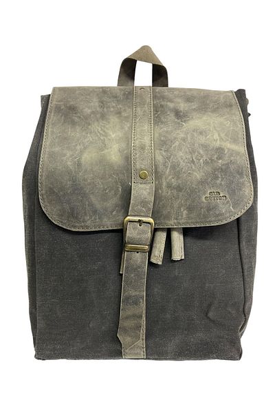 Old Cotton Leather Canvas Single Compartment Vintage Design Backpack with Drawstring Cover GDS Erica Bag 7120