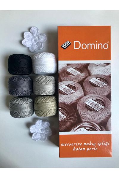 domino 12 Koton Perle Embroidery Floss 6 Pieces Sets