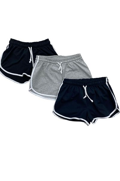 Flyboard Pantaloni scurți pentru femei 39413 - Pachet de 3, negru-Grimelange-albastru închis