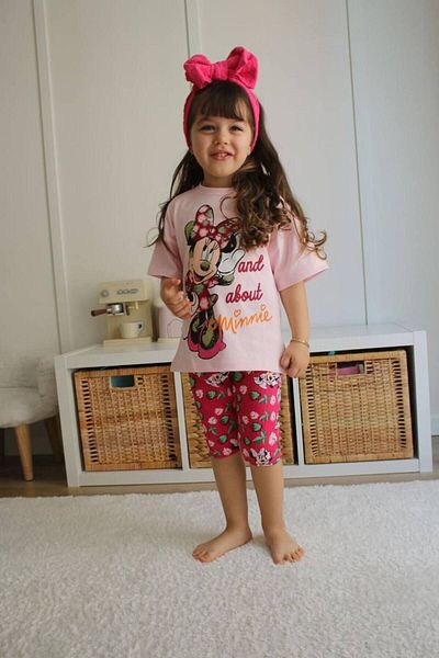 CANDA Minnie Mouse Patterned - Girl's Short Sleeve and Tights Summer Set