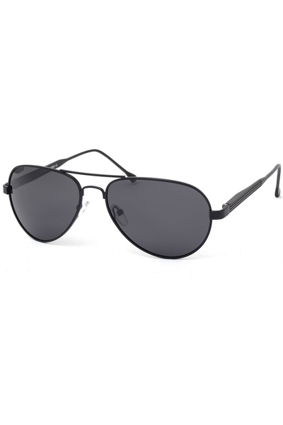 Di Caprio Men's Black Oval Horizontal Drop Model Polarized Glass Sunglasses