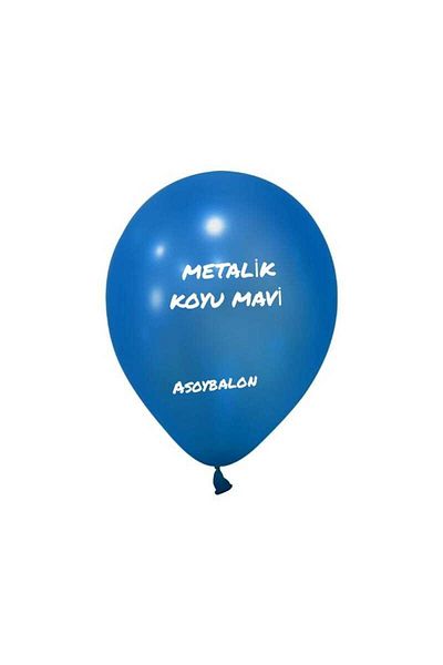 asöy Metallic Blue Balloon Chain Set Chrome Silver Metallic Dark Blue Pastel White Balloon