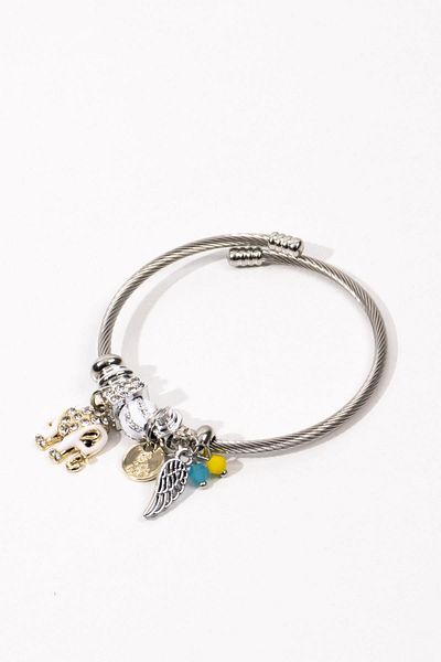 Pikas Steel Charm Bracelet Blue-Yellow