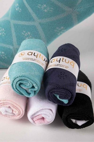 Aytuğ Women's Bamboo Booties Socks 5 Pairs with Special Box, 5 Colors 34256