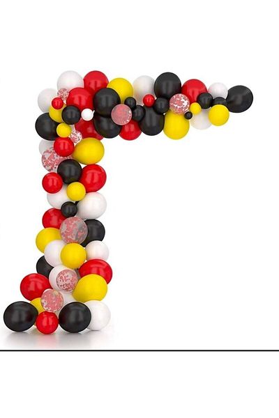 asöy Cars Car Lightning Maquen Balloon Chain Set Pastel Red Pastel Black Pastel yellow