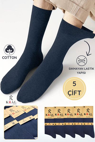 KRAL SOCKS 5 Piese Bumbac Pieptanat Vara Sosete bărbați Medii Lungi Parfumati