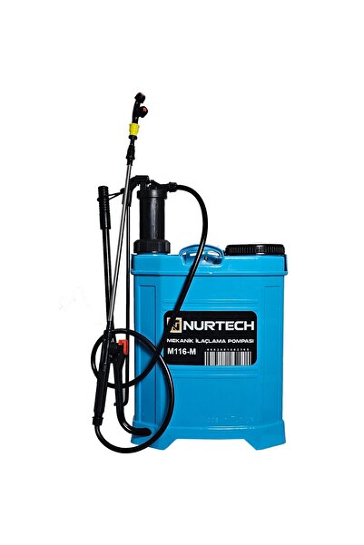 Nurtech Yenı Tasarım Ilaçlama Pompası 16litre Manuel (kollu) M116-mavi