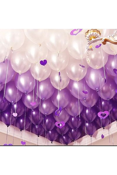 asöy Bolon Tape Metallic Balloon Metallic Purple Metallic Lilac Metallic Balloon Set
