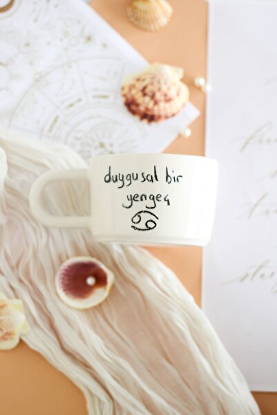 woness studio Single Person Ceramic Coffee Cup - Crab Zodiac Themed Handmade