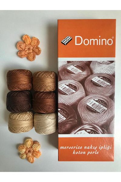 domino 12 Koton Perle Embroidery Floss 6 Pieces Sets