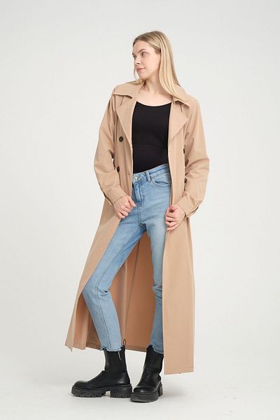 Soydan Güner Beige Color Summer Trench Coat - Unlined, Full Length (137 CM) 3800