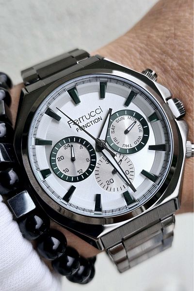 Ferrucci Men's Watch - 2 Years Warranty, 3 Atm Waterproof, Steel Band, Bracelet Gift