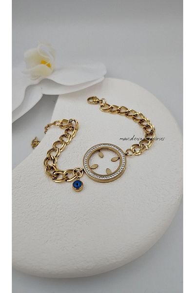 m mavi deniz accesories milky Way Bracelet - Steel and Quarter Set