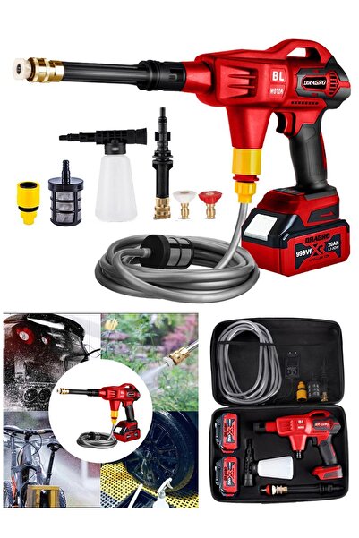 Dragro 21 V Kömürsüz Şarjlı Oto Yıkama Makinesi Çift Akülü Bahçe Yıkama Makinasi