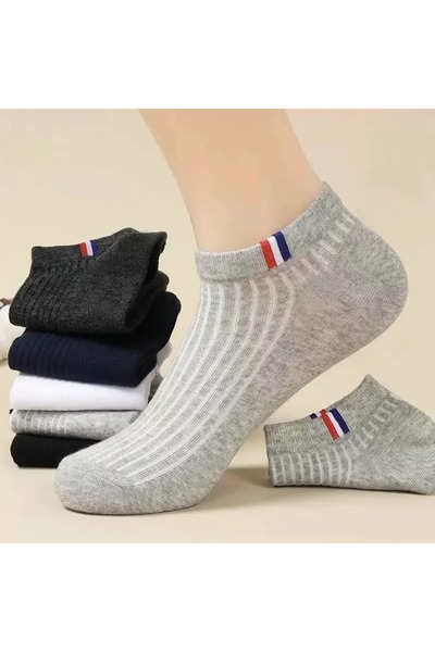 çorapmanya 5 Çift Pamuklu Çok Renkli Rahat Kaymaz Erkek Spor Patik Çorap Bile...