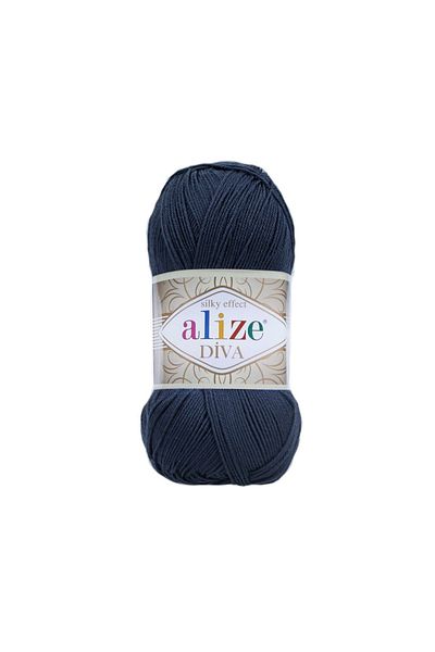 Alize 5 τεμάχια Diva Mercerized String Summer Bikini Bustier Μπλούζα Πλεκτό νήμα 361 Navy Blue