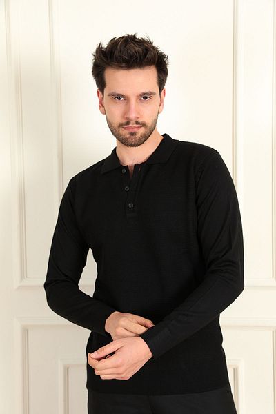 ModaPlaza Pulover cu gât polo pentru bărbați 944