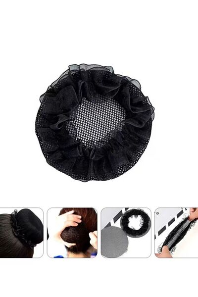 NİLZ File Detaylı Siyah Renk Topuz Toka Balerin Model Topuz Tokası