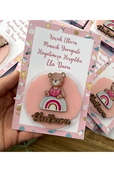 MutlulukDünyamız Ayıcık Figürlü Magnet ( Kız Bebek)