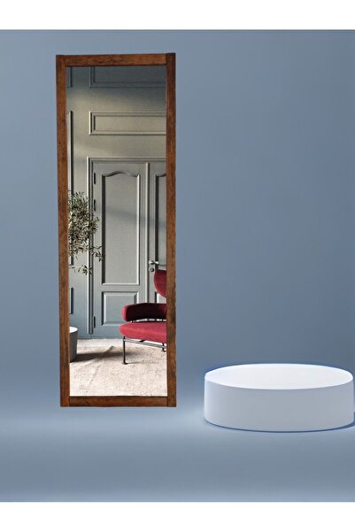 MİRRORSS Ceviz renk ahşap çerçeve duvar ayna 130*45cm antre hol boy ayna