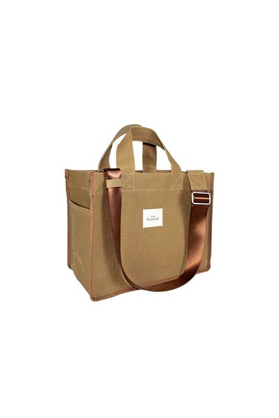 Atelier Bomonti Hishi Rj Tote Bag Camel Canvas Bag Brown Shoulder Strap