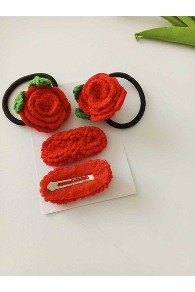 Kadın Girişimciler Atölyesi 4-Piece Niche Buckle Set - Red Soft Organic Made