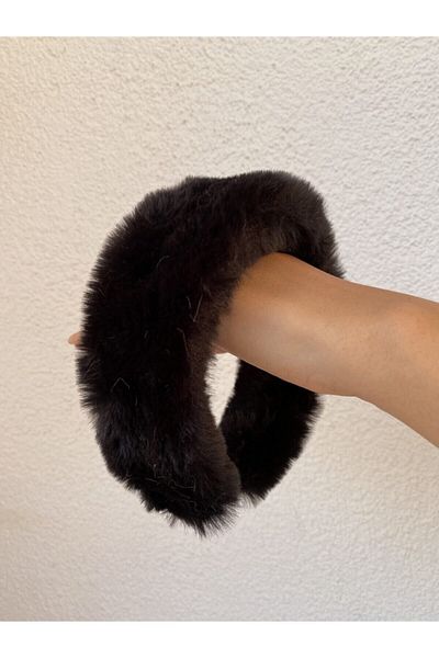 Âlâ Atelier Black Feather Plush Crown Hair Accessory