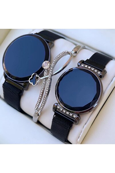 Spectrum Dokunmatik Çubuk Led Siyah Çift Saatleri