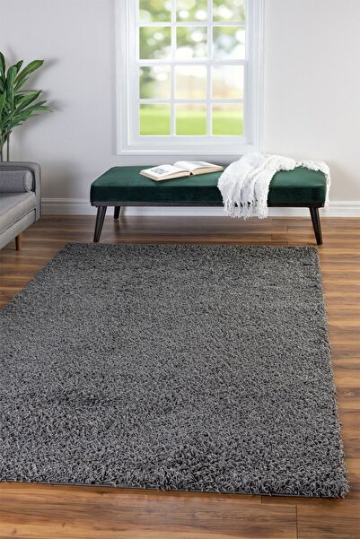 Angorahome Taft Kaymaz Taban Shaggy Dh5001 Koyu Gri