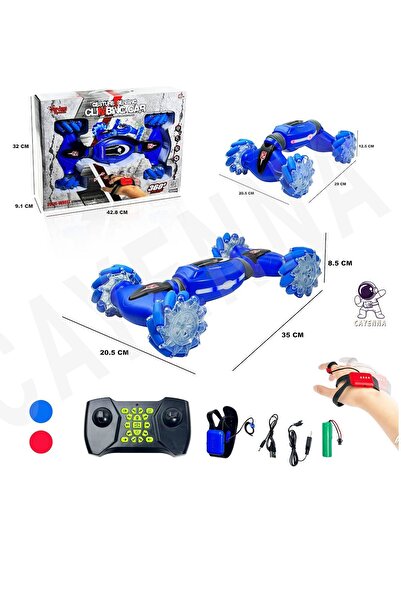 cayenna Mavi Uzaktan Çift Kumandalı Şarjlı Akrobat Elle Kontrol Edilen Araba