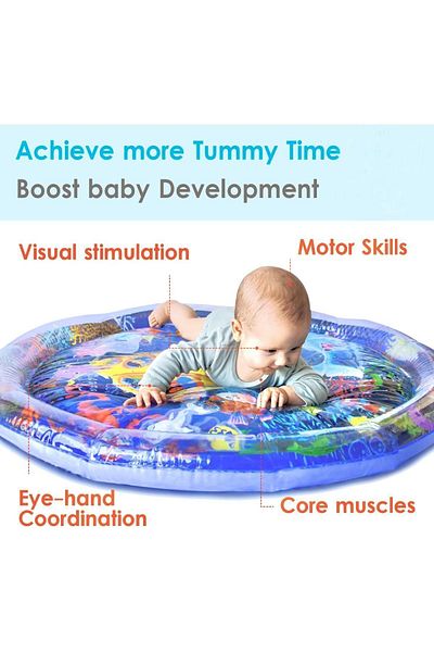 hitteknoloji بساط لعب مائي بيضاوي مقاس 110 سم - لعبة دائرية من Tummy Time