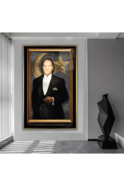 EMYA HOME Επιτραπέζιο γυαλί Ατατούρκ με μεταλλικό πλαίσιο