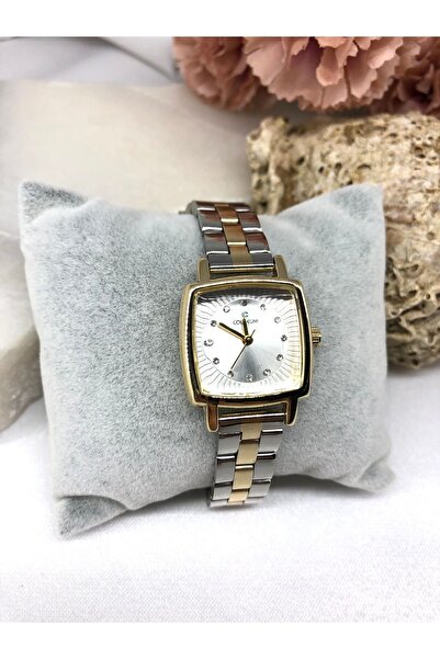 Coliseum Square Gold Silver Women's Wristwatch