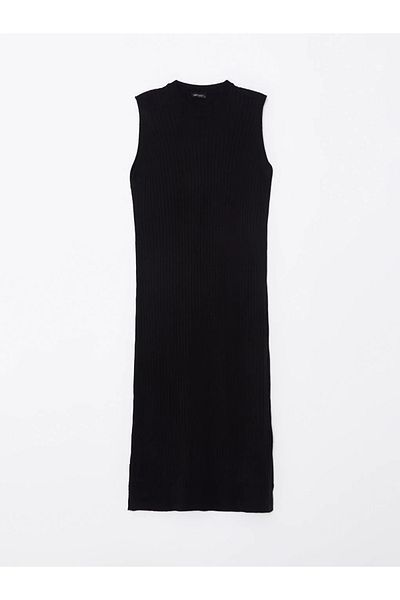 LC Waikiki LCW Modest - Women's Crew Neck Plain Knitwear Dress