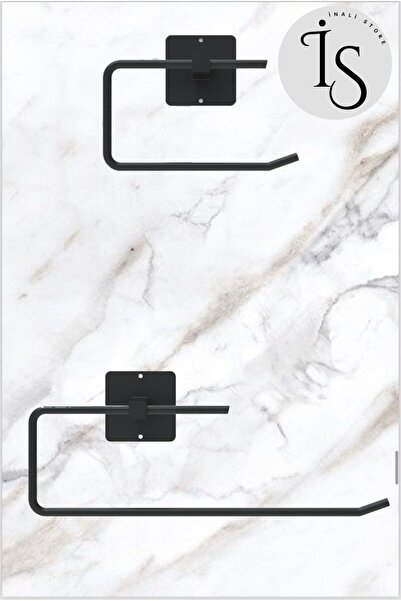 İNALİ STORE Yapışkanlı Tasarım Siyah Rulo Havluluk Peçetelik wc Kağıt Askısı ...